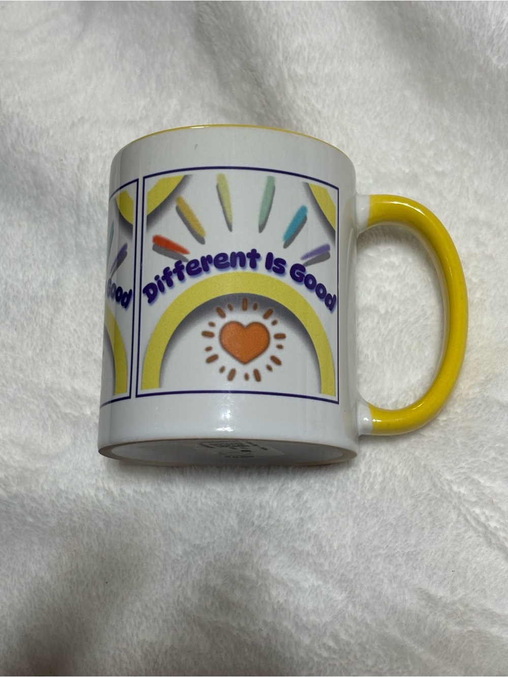 "Different Is Good" Yellow-Accent Ceramic Mug